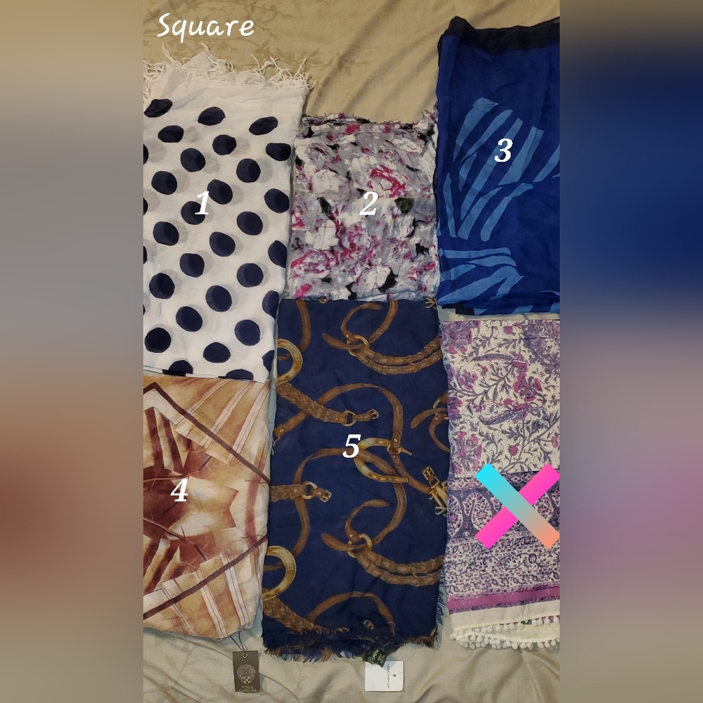 Square scarves, Rectangle scarves, Infinity scarves